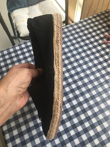 39 Beden siyah Renk SİYAH KETEN ESPADRİL