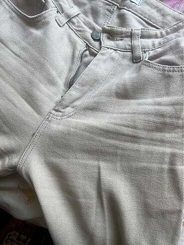m Beden Boyfriend krem pantolon