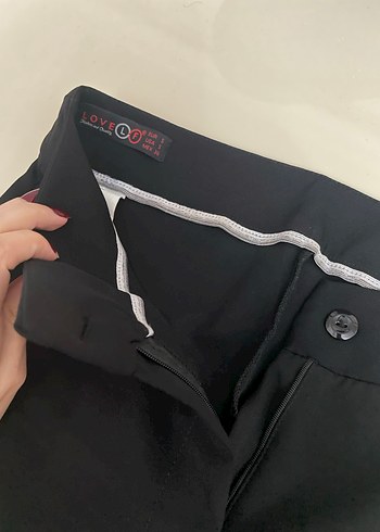 s Beden siyah Renk Siyah İspanyol Paça kumaş Pantolon