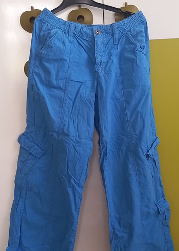Bershka Kadın Mavi Kargo Pantolon