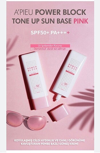 Missha A?PIEU Power Block Tone Up Sun Base Pink Güneş Kremi