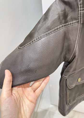 Kürklü Kahverengi Deri Erkek Çocuk Mont - Görsel 2