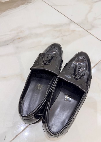 Siyah rugan kadın babet - Görsel 2