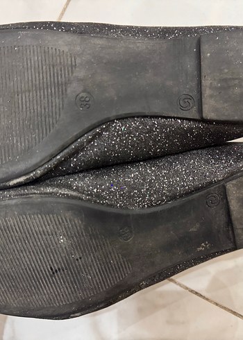 Siyah Parlak Simli Kadın Babet - Görsel 2