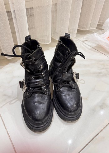 Hakiki deri kadın bot çizme kalın taban tokalı ŞIK - Görsel 2