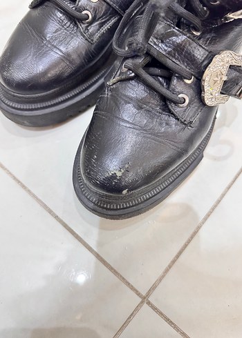 Hakiki deri kadın bot çizme kalın taban tokalı ŞIK - Görsel 3