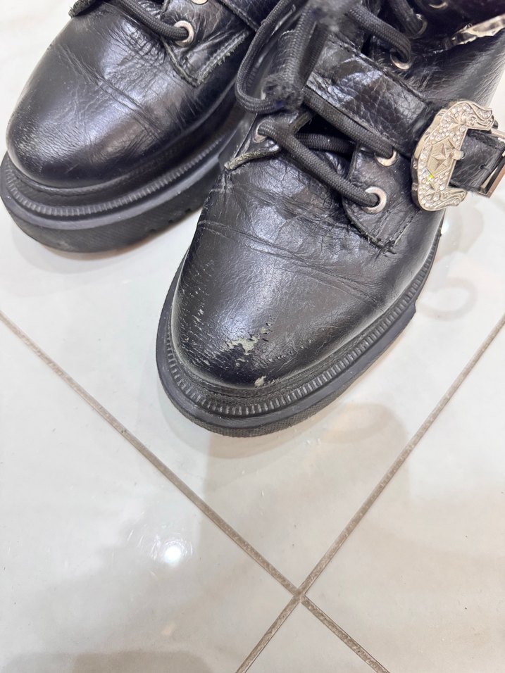 Hakiki deri kadın bot çizme kalın taban tokalı ŞIK - Görsel 3