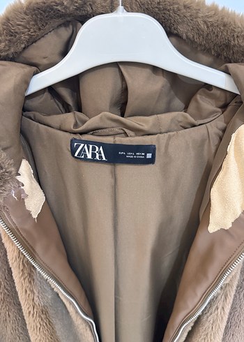 Zara Peluş Kaban Mont Tüylü Mont Kadın - Görsel 4
