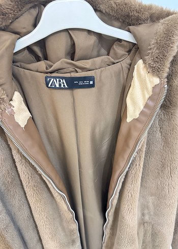 Zara Peluş Kaban Mont Tüylü Mont Kadın - Görsel 3