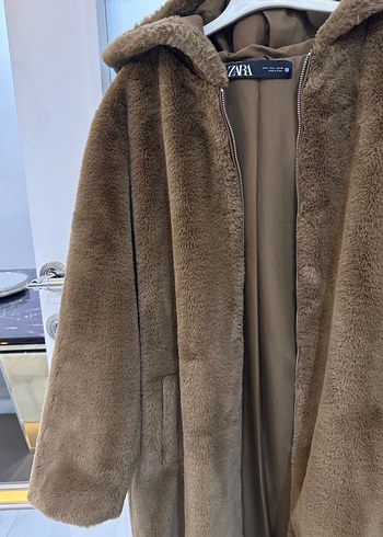 Zara Peluş Kaban Mont Tüylü Mont Kadın - Görsel 2