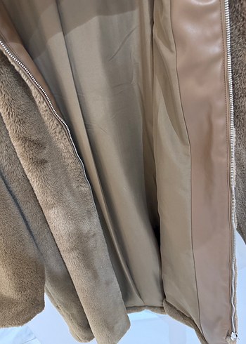 Zara Peluş Kaban Mont Tüylü Mont Kadın - Görsel 5