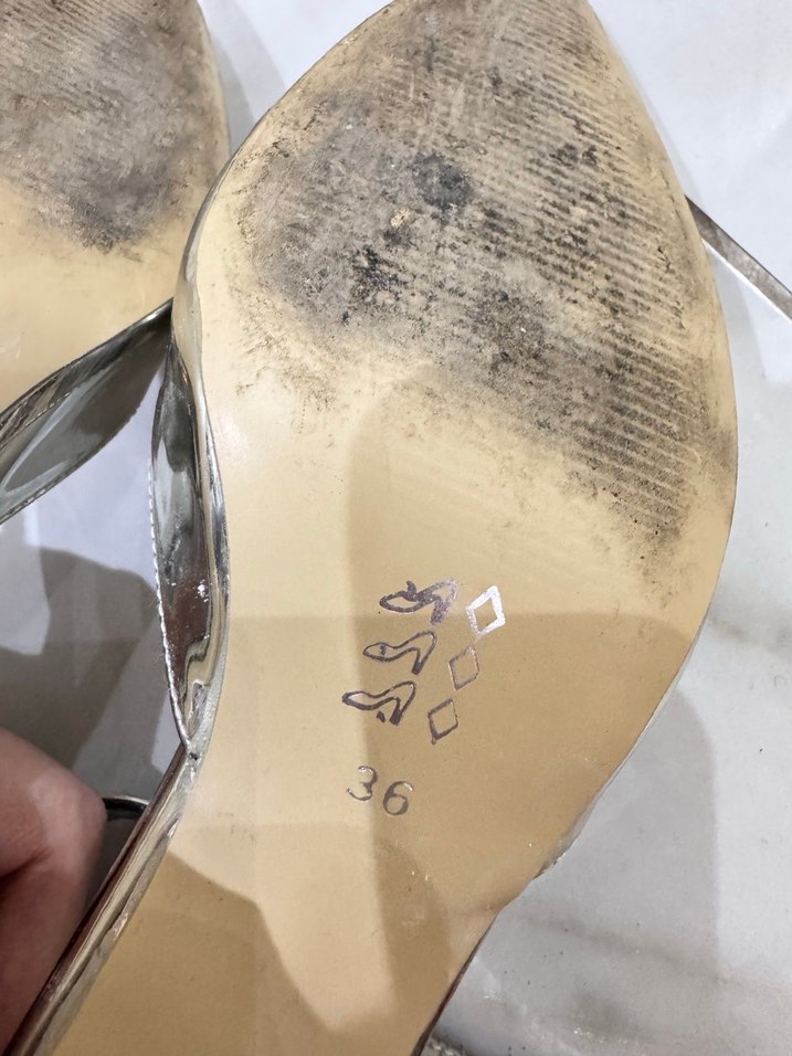 Gümüş stiletto kısa topuklu ayakkabı kadın gümüş abiye ayakkabı - Görsel 4