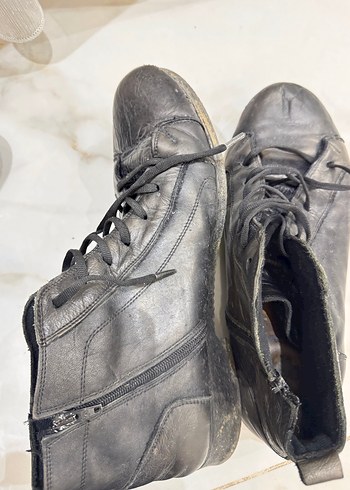 Siyah Ortopedi Hakiki Deri Erkek Bot - Görsel 7