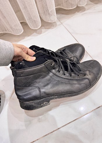 Siyah Ortopedi Hakiki Deri Erkek Bot - Görsel 2