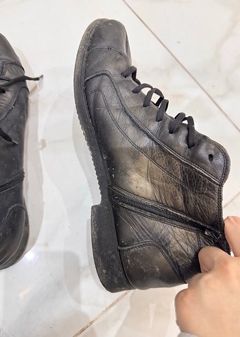 Siyah Ortopedi Hakiki Deri Erkek Bot - Görsel 6