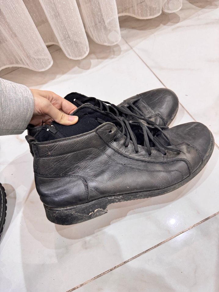 Siyah Ortopedi Hakiki Deri Erkek Bot - Görsel 2