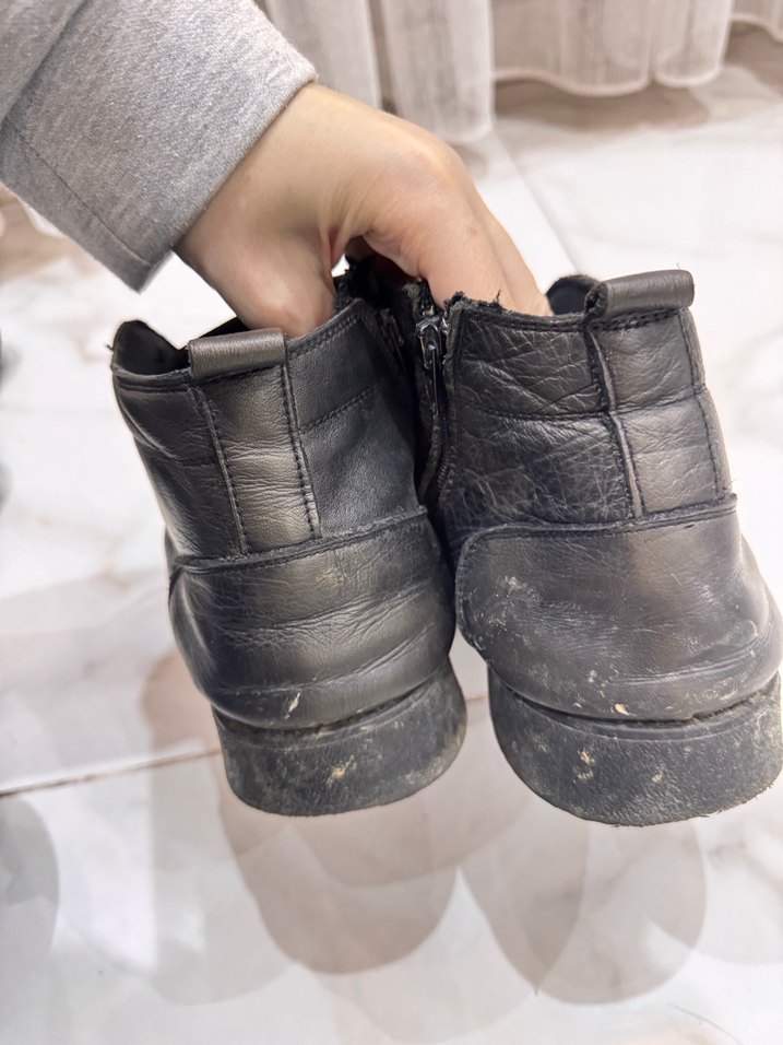 Siyah Ortopedi Hakiki Deri Erkek Bot - Görsel 5