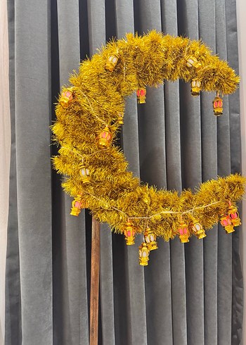 Ramazan hilal ışıklı ayaklı büyük dekoratif süs - Görsel 2