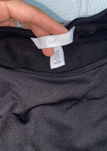 H&M Siyah Basic Zibin Bluz