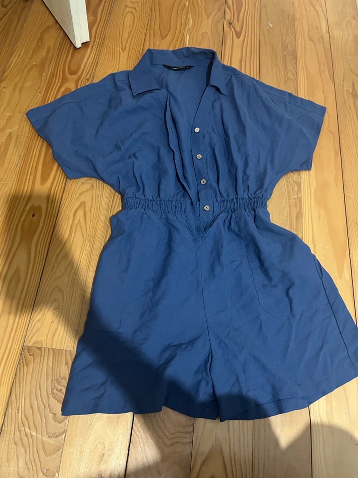 LCW  Kadın Keten Karışımlı Tulum - Görsel 3