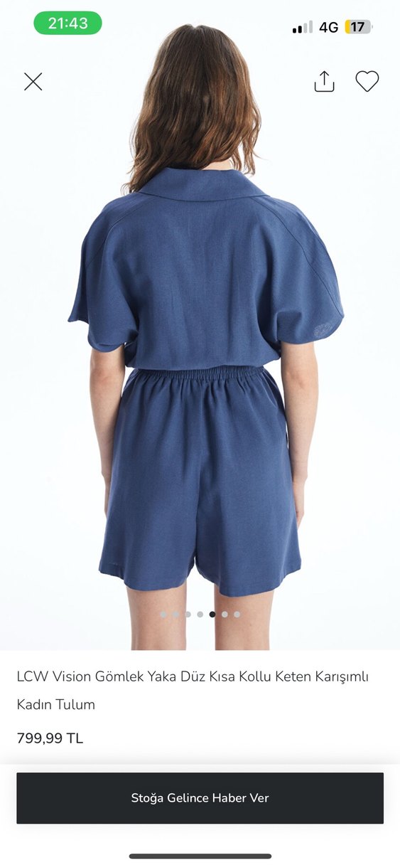 LCW  Kadın Keten Karışımlı Tulum - Görsel 2