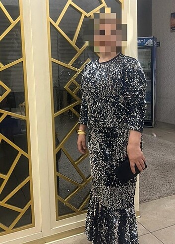44 Beden Pullu balık abiye