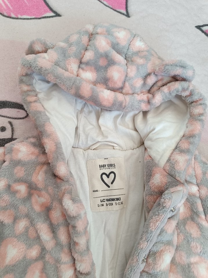 Kız Çocuk Peluş Bağlamalı Ceket - Görsel 2