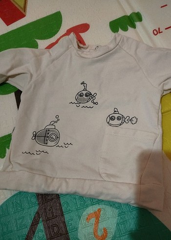 Gri Krem Erkek Bebek Sweatshirt ve Pantolon Takımı - Görsel 3