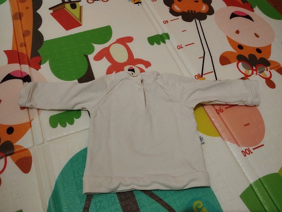 Gri Krem Erkek Bebek Sweatshirt ve Pantolon Takımı - Görsel 4