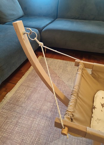 Wellgro  Ahşap Ayaklı Hamak Bebek Beşiği - Görsel 2