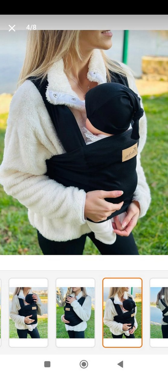 Siyah Bebek Kanguru Sling - Görsel 5