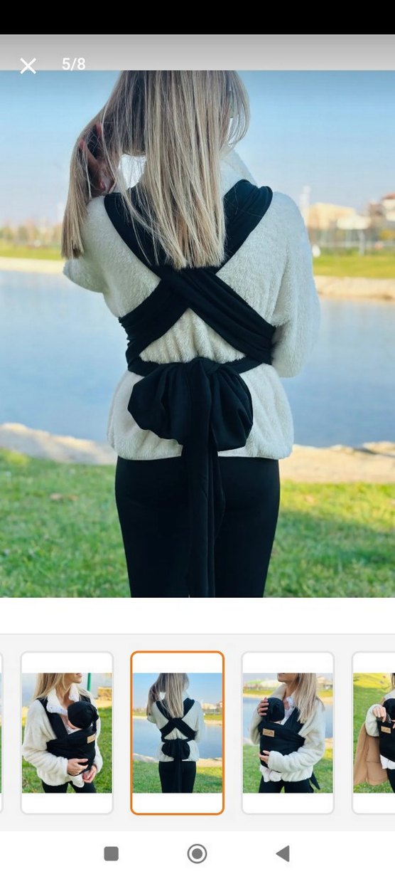 Siyah Bebek Kanguru Sling - Görsel 4