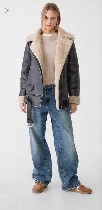 m Beden siyah Renk Stradivarius Biker Mont