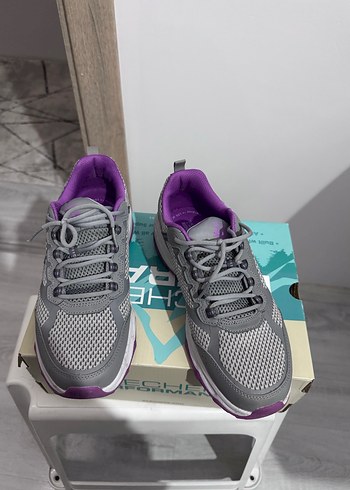 Skechers Performans Mor Gri Platform Kadın Spor Ayakkabı - Görsel 2