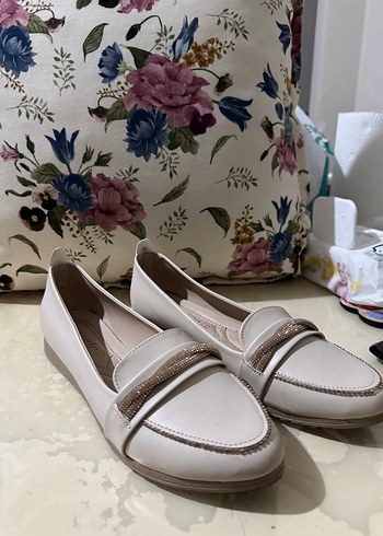 Beyaz Dolgu Topuklu Kadın Babet - Görsel 3