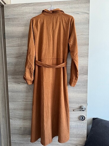 l Beden camel Renk Kadife gömlek elbise