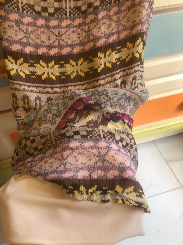 Bohem Çok Renkli Triko Elbisesi - Görsel 3