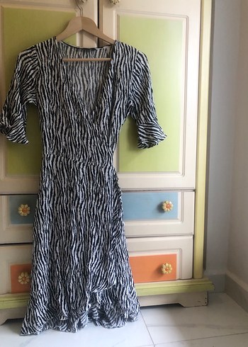 LCW Casual Gri Zebra Desenli Kadın elbise - Görsel 3