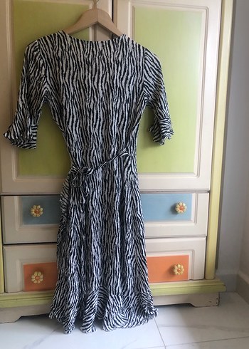 LCW Casual Gri Zebra Desenli Kadın elbise - Görsel 4