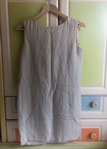 MANGO Keten Kumaşlı V Yaka Elbise - Görsel 2