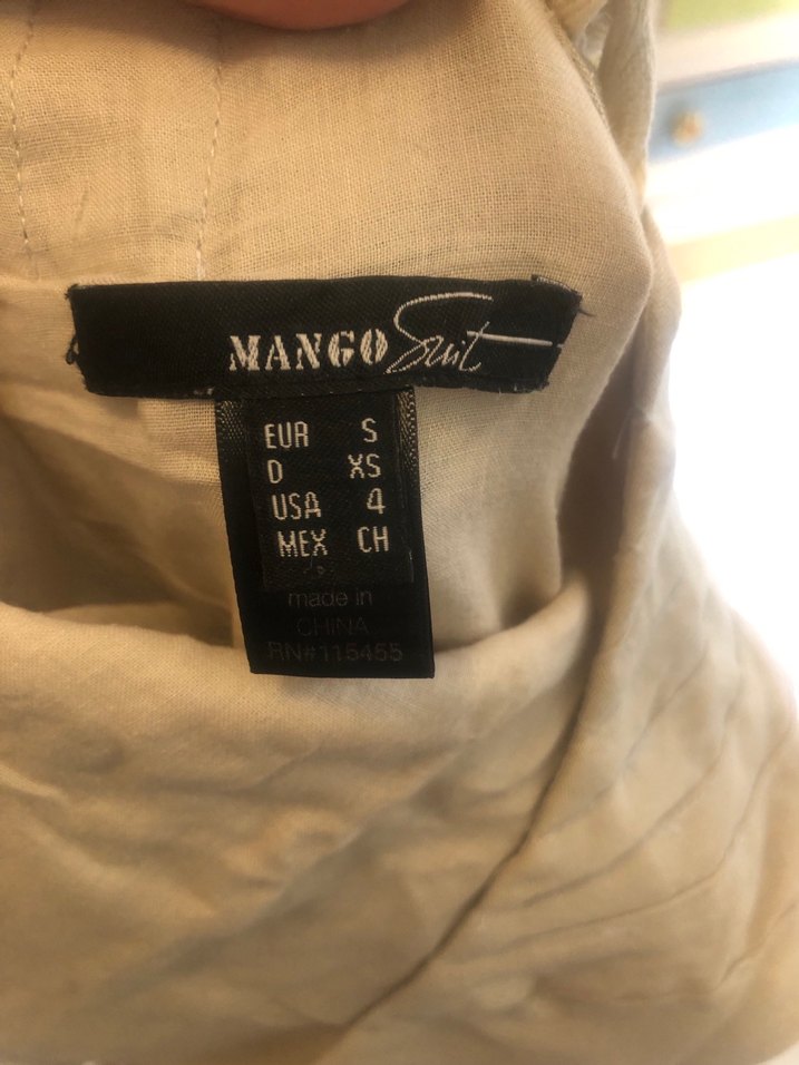 MANGO Keten Kumaşlı V Yaka Elbise - Görsel 3