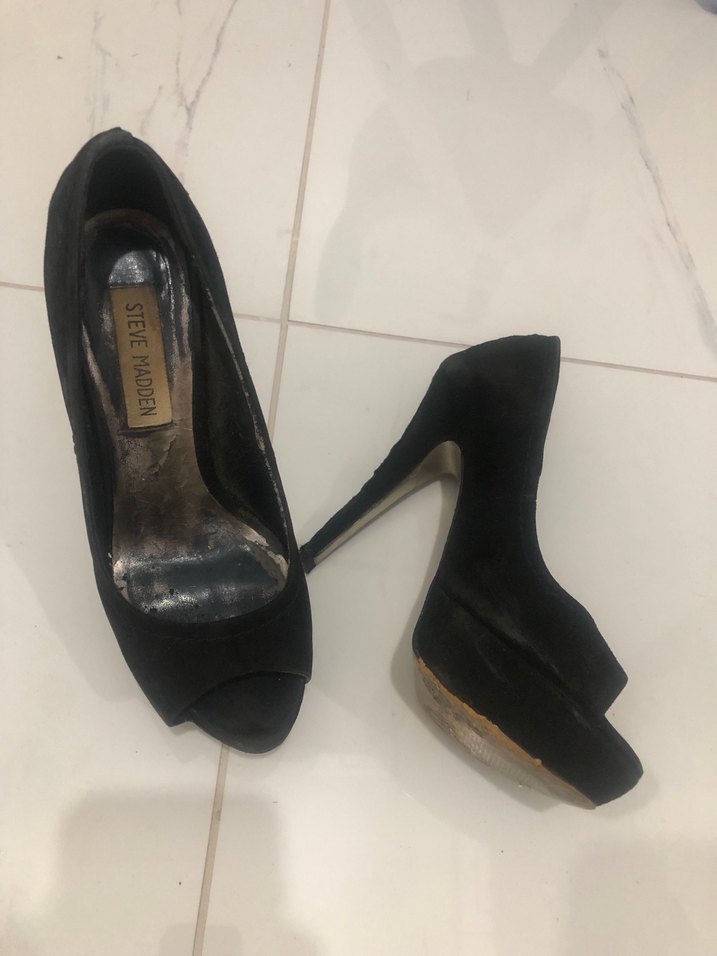 Steve Madden Siyah Rugan Topuklu Ayakkabı - Görsel 2