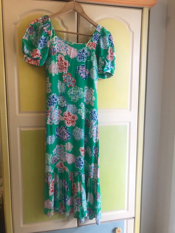 Çiçek Desenli Uzun Bohem Elbise - Görsel 3