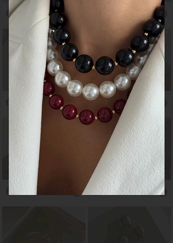 Siyah boncuklu kadın kolyesi - Görsel 3