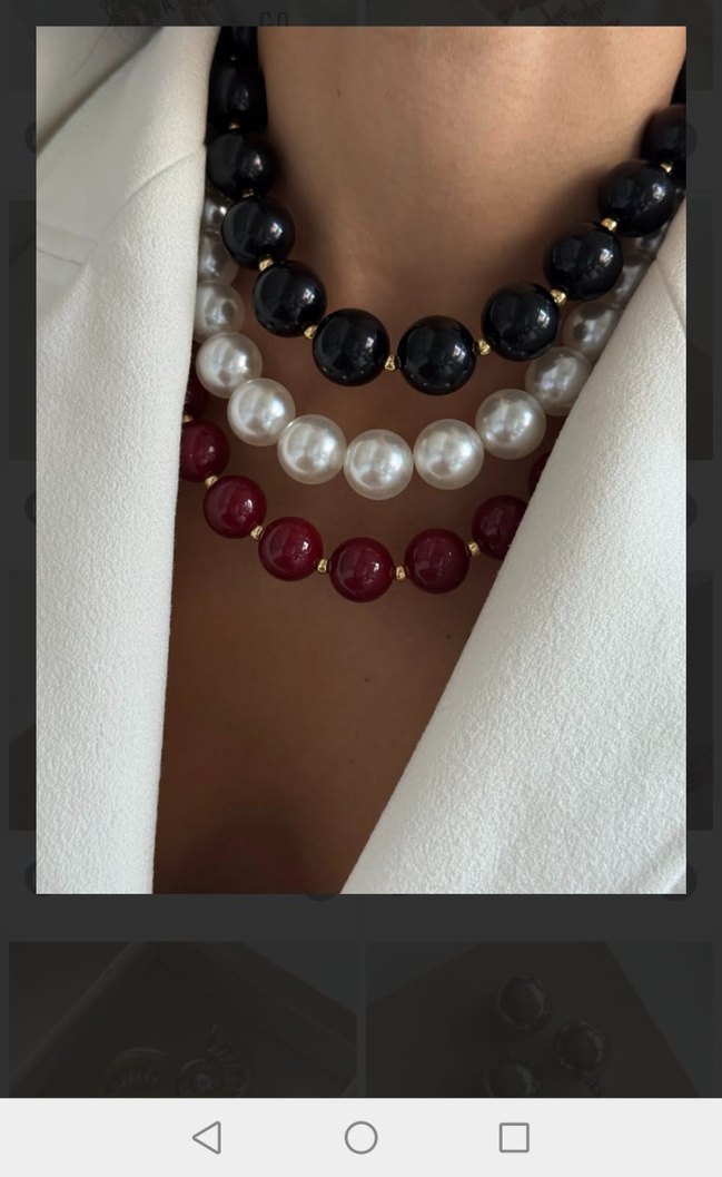 Siyah boncuklu kadın kolyesi - Görsel 3