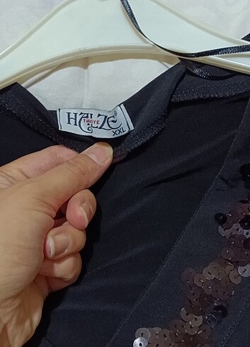 xxl Beden Siyah pul detaylı tunik