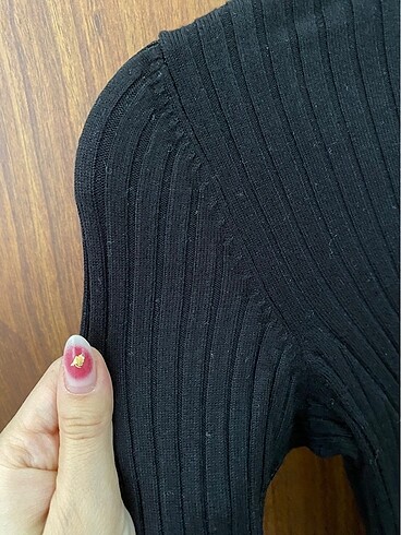Bershka Siyah fitilli dik yaka kazak