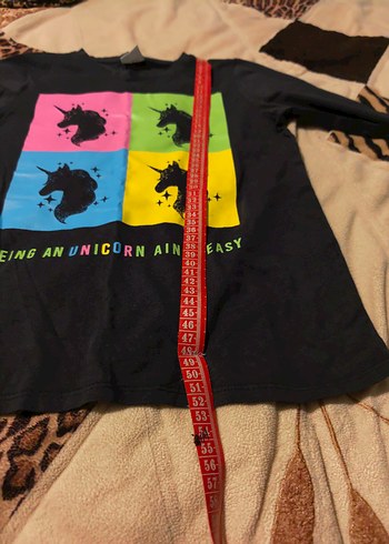 Kız Çocuk Renkli Baskılı Uzun Kollu Tişört - Görsel 4