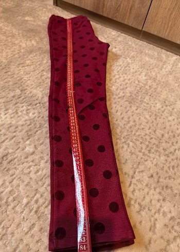 Bordo Puantiyeli Kız Tayt - Görsel 4