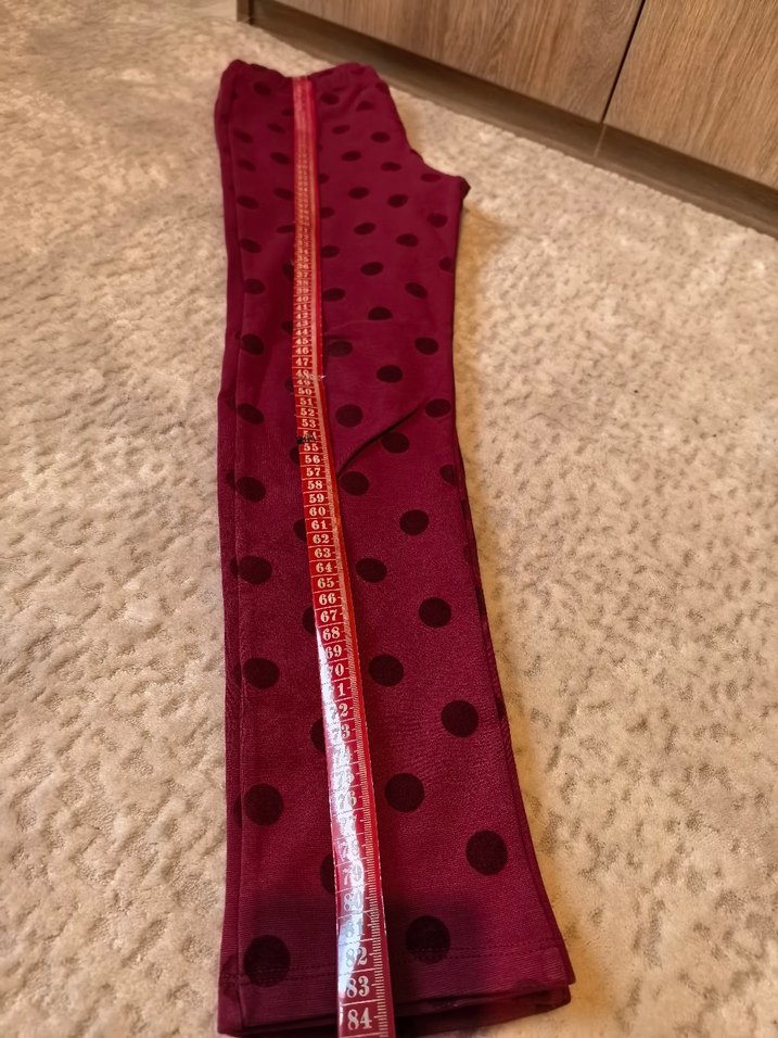 Bordo Puantiyeli Kız Tayt - Görsel 4